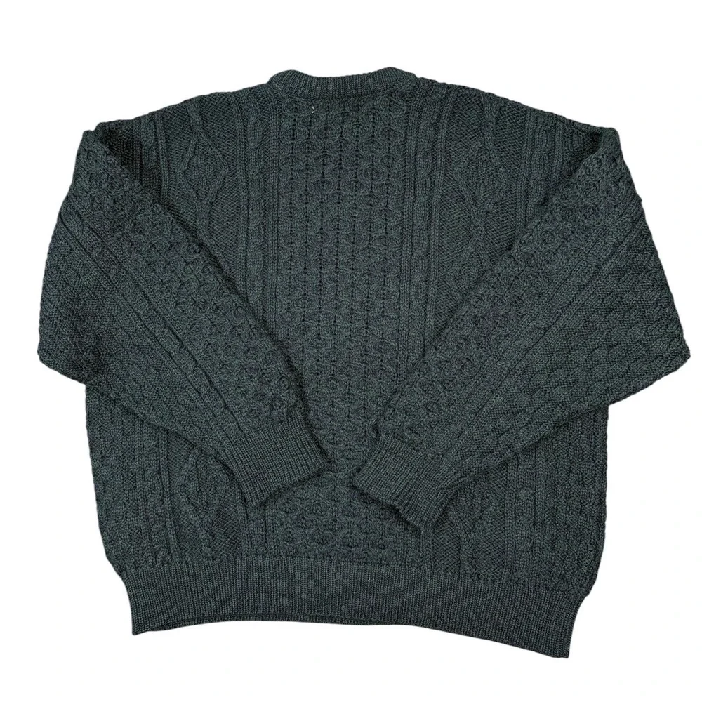 Callan Country Collection Sweater Men XXL Green Blue WoolKnit Made Ireland